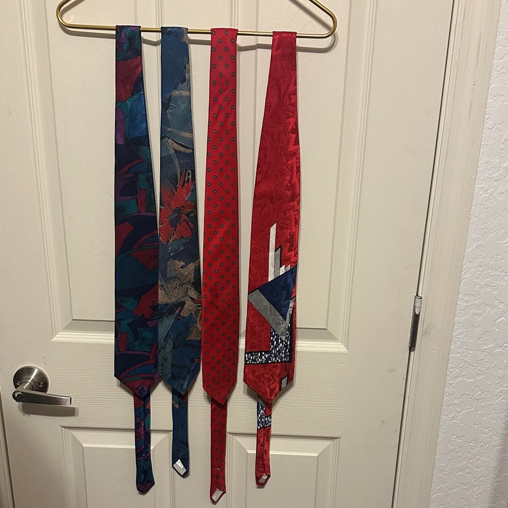 Multiples Men's Tie Collection - Red, Blue, and Tan